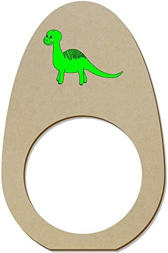 Azeeda 5 x 'dinossauros verdes' anéis/suportes de guardanapo de madeira