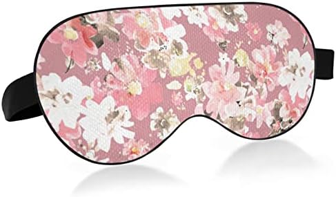 Máscara de olhos adormecidos respiráveis ​​em aquarela rosa floral, capa de sono fria de olho para descanso de verão, vendência