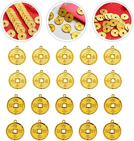 Bestoyard 48 pcs chinês bom tesouro de ouro moedas de ouro luxuriante moeda de ouro plástico moedas de sorte pirata pirata