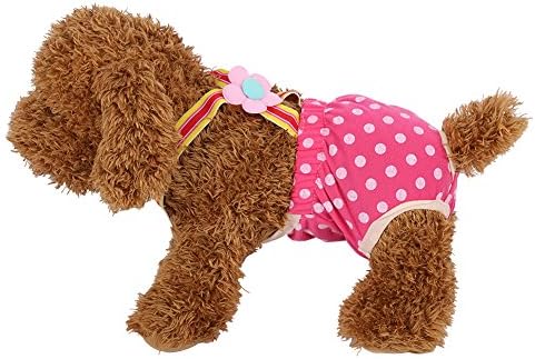 Fralda de cão feminina de seisrun ， cão algodão aperte a tira de fralda fisiológica sanitária menstrual suspensa calça