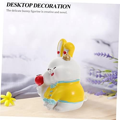 Toyandona 5pcs coelho ornamento de coelhinho pequeno estatuetas coelho decoração de coelho decoração verde decoração chinesa