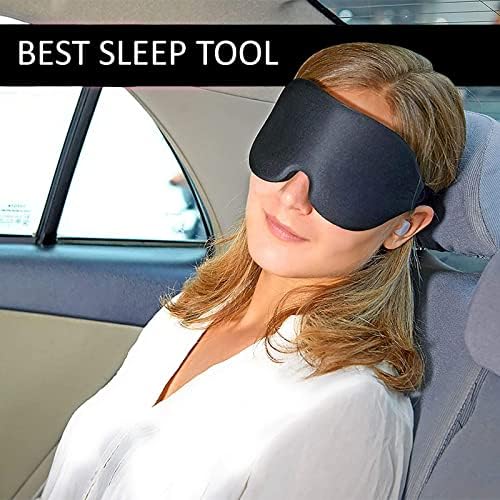 3D máscara de sono, máscara ocular para homens homens com contornos máscara de sono macia noite cegas confortáveis ​​tampas de olhos Blackout máscaras de dormir com faixa ajustável para viagem de viagem para dormir na soneca