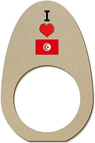 Azeeda 5 x 'I Love Tunísia' Ringos/suportes de guardanapo de madeira da Tunísia