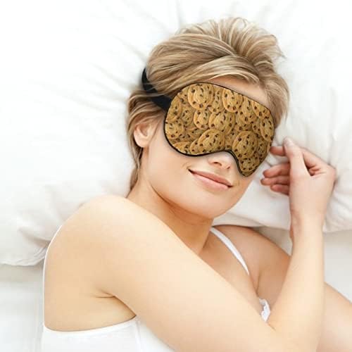 Biscoitos de chocolate Imprimir máscara para o olho bloqueando a máscara de sono com alça ajustável para o trabalho de turno de deslocamento para viagem