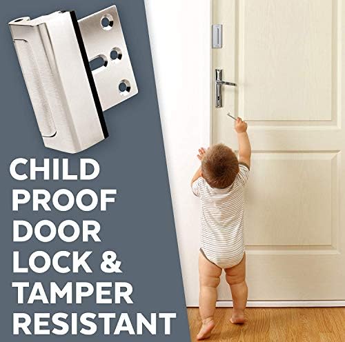 Trava da porta para segurança doméstica - dispositivo de trava de porta fácil de instalar, construção de alumínio,