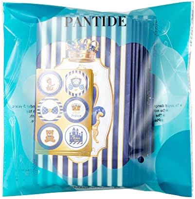 Pantide 24 pacotes Royal Prince Goodies Sacos de tratamento de doces com adesivos afro -americanos menino de menino azul e ouro decoração Favorias de suprimentos sacolas pequenas sacolas de presente para menino chá de bebê