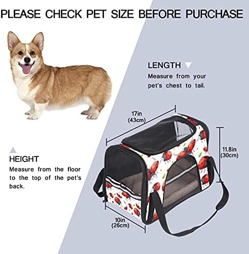 Ladybird Patterl Seamless Airline aprovou portadores de animais de estimação, portador de viagem para animais de estimação para gatos médios e filhote com janela de malha