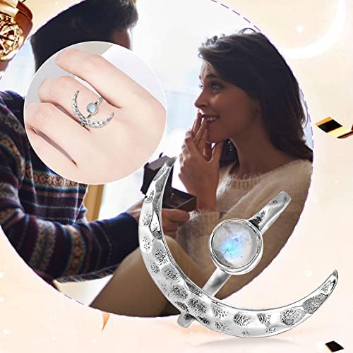 2023 Novo anel de casamento do anel de noivado elegante do Sun Moon Vintage Lua, anel de casamento de noivado elegante