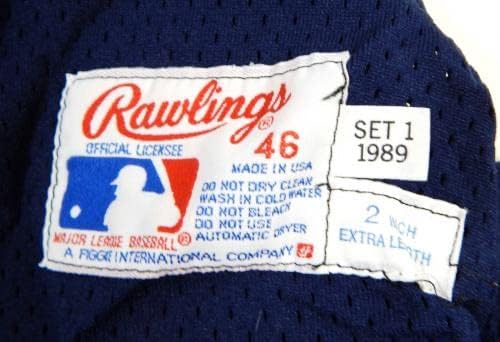 1989 California Angels 88 Game usou Blue Jersey Batting Practice 46 DP21578 - Jerseys MLB usada para jogo MLB