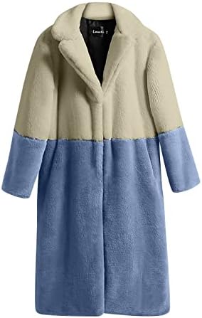 Enrole a Colorblock Beach Parkas Womens Manga Completa macia casaco de inverno de grande tamanho grossa de roupas
