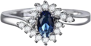 Anel de dinossauro anel azul oval anel para joias de moda feminino Acessórios populares anéis de pardal
