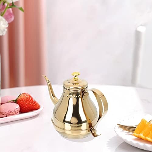 Tea panela panela de chá de aço inoxidável jarro: jarro de bebida jarro com tampa e bico para água gelada de água quente
