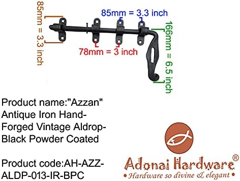 ADONAI Hardware Azzan Antigo Ferro Vintage Aldrop ALDROP - Poto preto revestido