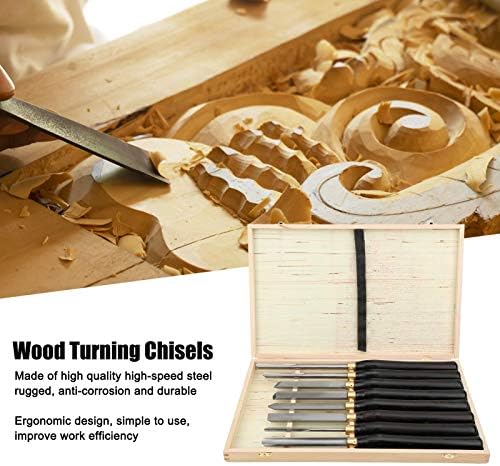Torno de madeira torneira, 8pcs Wood Turning Chisels HSS Gouge Beech Handle with Wood Case for Woodworkers Woodturners