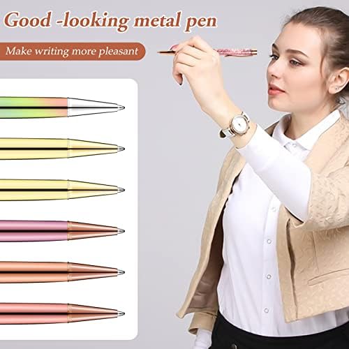 Vin Beauty 6pcs Canetas esferográficas sofisticadas para mulheres, canetas de esferográfica personalizadas de caneta bonitas