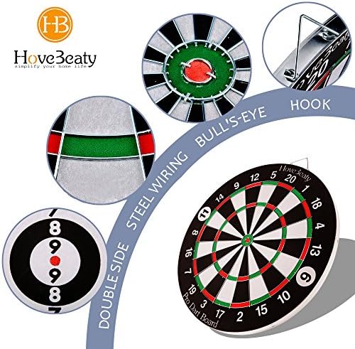 Board de dardo HoveBeaty, jogo de dardo com 6 dardos de metal e Dartboard Double-Late-Ldings