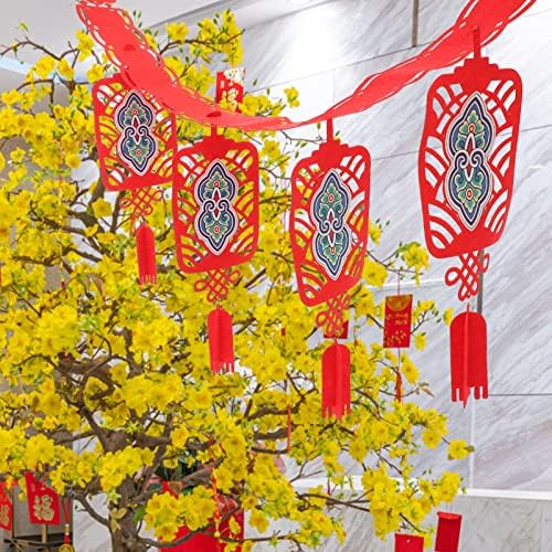 Didiseaon Lanterna decorativa Decorações de ano novo chinês pendurado Garland Spring Festival Feel String Garland para