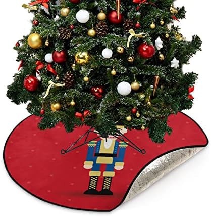 Soldado de noz -nozes da cupada Soldado Príncipe Trepa de Natal Tapetes de árvore à prova d'água, Feliz Natal, Natal Tree Stay Bandejas Pad Pad Pad para decoração de festa de férias 28.3in