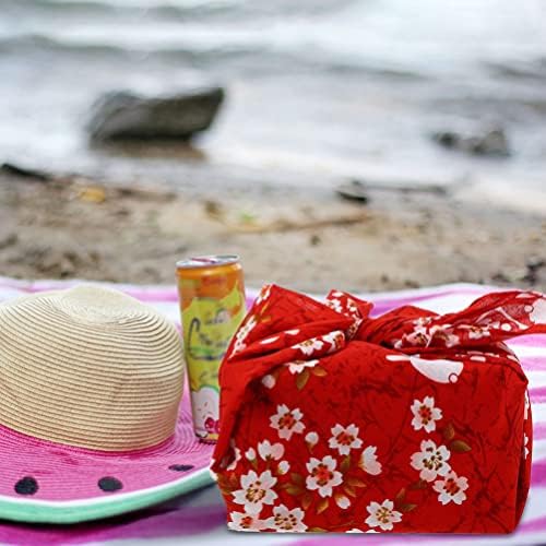 Decoração ao ar livre aboofan japonês bento embrulho de pano lenço de pano vermelho almoço bento almoço bandana saco de bolsa de