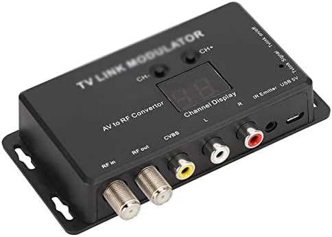 Lukeo UHF TV Link Modulator Av a RF Converter Extender com 21 canais Pal/NTSC Plástico opcional preto