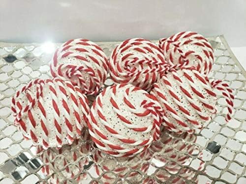 Miabe Ornaments Supplies for Christmas Holiday Holiday Vermelho Branco Candy Cane Pecompition Os ornamentos de árvore 2,75 para