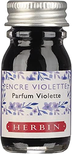 Herbin Jacques Ref 18700T - Conjunto de tinta perfumado - 5 x 10 ml de tinta em aquarela para canetas e canetas de rollerball - laranja, violeta, lavanda e chocolate
