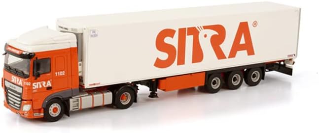 Para WSI para DAF XF SC My2017 4x2 Reefer Trailer - 3 eixo para Sitra 1:50 Modelo pré -construído de caminhão diecast