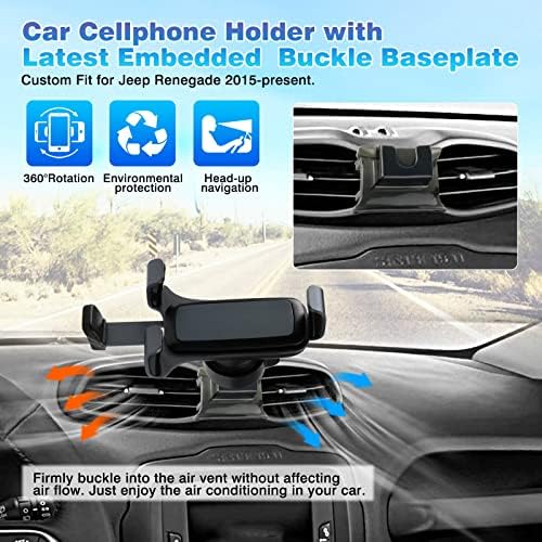 SunSdrew Custom Fit for Phone titular Jeep Renegade 2015-2023 Air Vent Cell Phone Handsfree Caso Case Friendly Phone Mount para