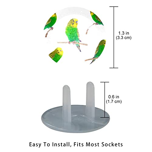 Tampas de plugue de saída 24 pacote, protetor de plugue de impressão branca de papagaio, plugues plásticos redondos de 2 pinos para