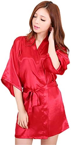 Andongnywell Women's Silk pijamas imitação de seda pijama solteira de tamanho de malte de camisola de tamanho grande