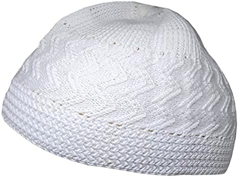 Definir 2 peças Cap de caveira muçulmana gorda AMN-341 Islã Crochet Takke Kufi Hat eid Ramadan Gift