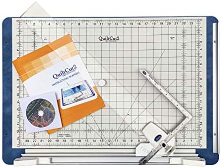Quiltcut2 Sistema de corte de tecido all-in-one para quilters-inclui tanta de corte rotativa, grampo de tecido, guia de corte