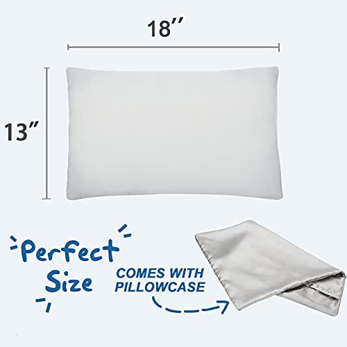 Travesseiro profissional Toddler com travesseiro de cetim 13x18 polegadas Pillow bebê macio para criança infantil criança