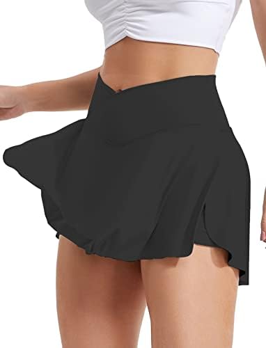 Saias de tênis de cintura transversal feminina de Nioenpt com bolsos de cintura alta shorts de golfe saias de golfe