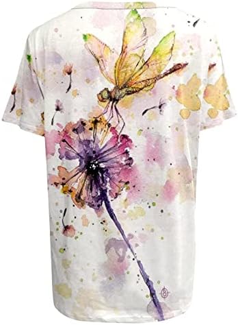 Uikmnh Summer feminino Relaxed Fit Tee Blouse Blouse Shirt