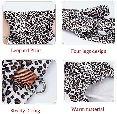 Anelekor leopard impressão cães pequenos pijamas com coleira hole puppy roupas quentes animais de estimação de cobertura completa cachorro pjs cachorrinho casaco de inverno macacão quente para gatos xs cães