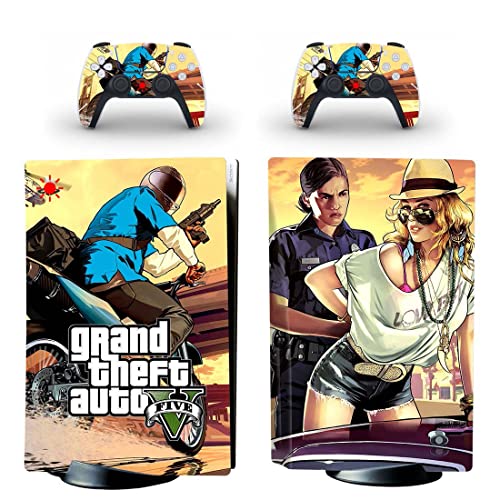 Para PS4 Normal - Game Grand GTA Roubo e Auto PS4 ou PS5 Skin Skin para PlayStation 4 ou 5 Console e Controladores