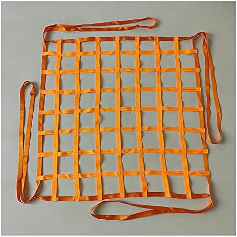 Lsxiao Decorative Cercas de elevação de segurança tiras de rede, rede de elevação de estilingue de nylon, carregando e descarregando objetos pesados ​​de malha quadrada de 10 cm, laranja, 1,5x1,5m