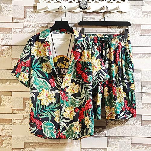 STEOTA Mens Summer Tracksuit Set, equipamento de 2 peças Conjunto de roupas havaianas Camisetas de manga curta e shorts Sorto