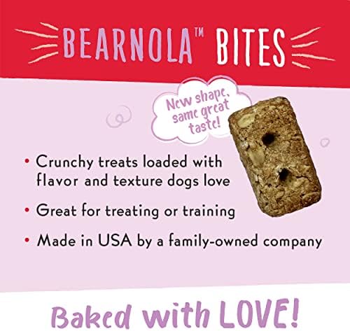 Charlee Bear Bearnola Bites Dog Treats, P.B. E sabor de mel, 8 onças