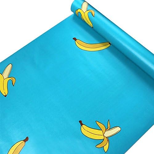 Hoyoyo 17,8 x 78 polegadas Lineador de prateleira autoadesiva, gaveta de cômoda auto adesiva decoração de parede de papel de parede, banana azul para crianças