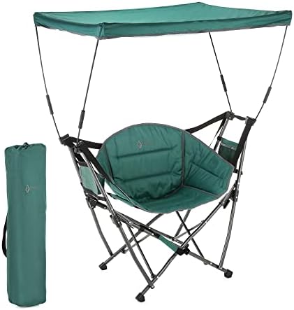 Arrowhead ao ar livre portátil dobrar a cadeira de camping de hammock, dossel removível, perfeito para observação de estrelas, porta-copos, bolsa de armazenamento, bolsa de transporte incluída, suporte até 300 libras, suporte baseado nos EUA