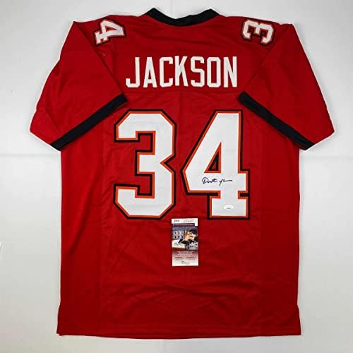 Autografado/assinado Dexter Jackson Tampa Bay Red Football Jersey JSA COA