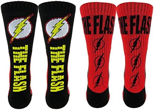 DC Comics Flash Athletic Crew Socks 2 PACK PACK