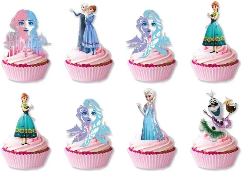 25 decorações de bolo de gelo, decorações de bolo de aniversário com temas de gelo infantil.