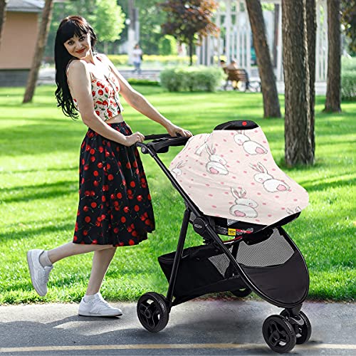 Capas de assento de carro para bebês carros de coelho rosa cofre capa de enfermagem Canopy para bebês Capas de amamentação infantil capas de carrinho/carrinho de carrinho