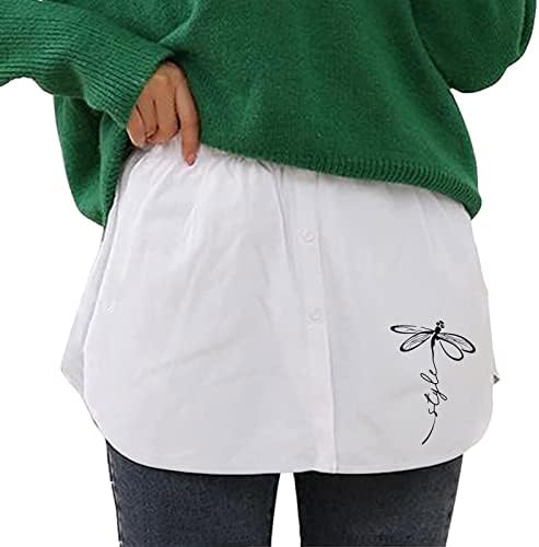 Camisetas de camadas Extender para mulheres de tamanho superior tampo de primeira varredura inferior Mini-saia Camisas