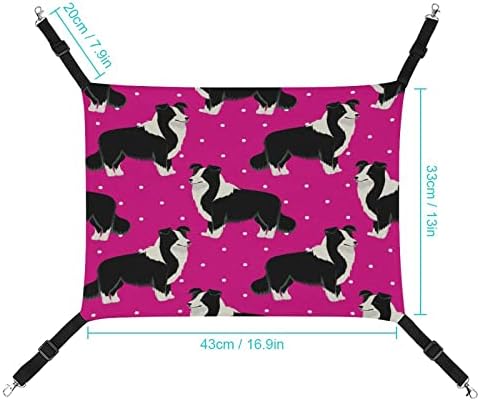 Szdizowe border collie cachorro pet hammock hammock com tiras ajustáveis ​​e ganchos de metal cama de estimação macia adequada