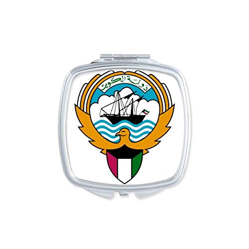 Kuwait Africa nacional emblema espelho portátil maquiagem de bolso portátil vidro de dupla face