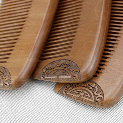 Nuobesty cabelos pentes pente de madeira pente de madeira artesanal anti -estático helfangler pente pente de madeira natural